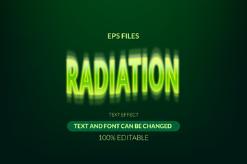Green wave vibration radiation editable text effect. eps vector file