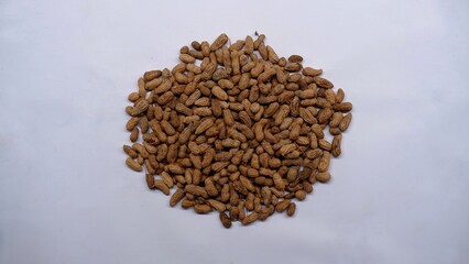 Roasted peanuts on isolated background