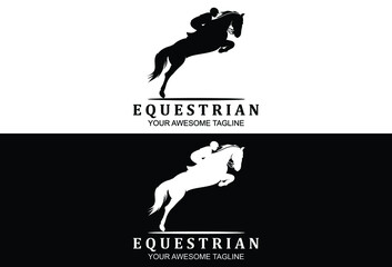 logo mark silhouette horse equestrian  template
