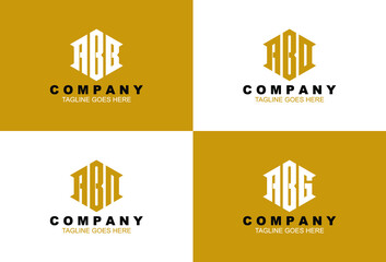 Creative letter monogram logo design with stationery template FRS KSC NBA PHA CVS PEAABS AOU AHC BH RV EZ ZR NA RK