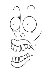 Surprised face line art draw