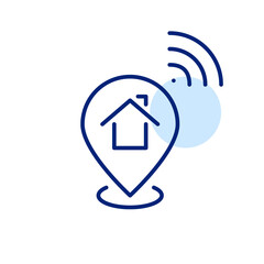 Home address location sharing. Pixel perfect, editable stroke line art icon