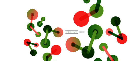 Line points connections geometric abstract background. Circles connected by lines. Trendy techno business template for wallpaper, banner, background or landing