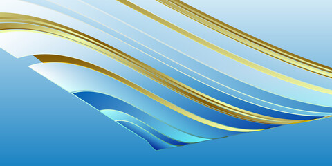 Luxury soft blue and gold background