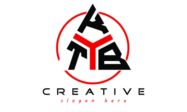 TKB three letter creative triangle shape in circle logo design vector template. typography logo | Letter mark logo | initial logo | wordmark logo | minimalist logo | gaming logo | emblem logo