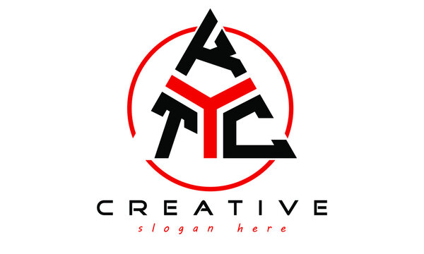 TKC three letter creative triangle shape in circle logo design vector template. typography logo | Letter mark logo | initial logo | wordmark logo | minimalist logo | gaming logo | emblem logo