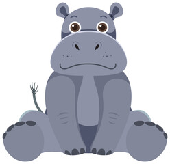 Fototapeta na wymiar Cute hippopotamus in flat style