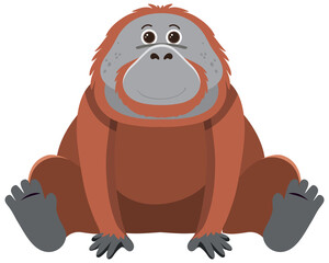 Cute orangutan in flat style isolated © blueringmedia