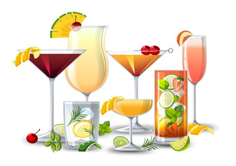 Different types of cocktails