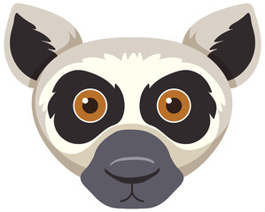 Cute lemur head in flat style