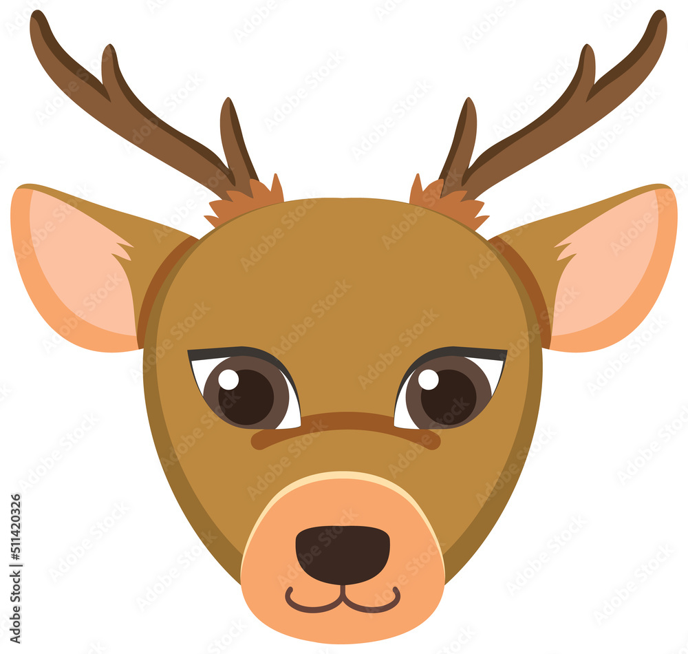 Sticker Deer head in flat style