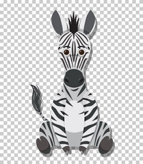 Fototapeta na wymiar Cute zebra in flat cartoon style