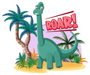 Brontosaurus dinosaur cartoon character © blueringmedia