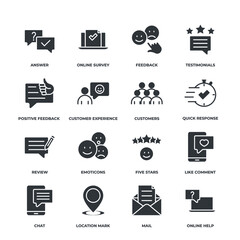 feedback vector icons set, modern solid symbol collection, filled style pictogram pack. Signs, logo illustration.