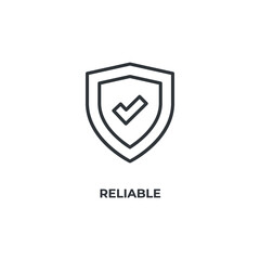 reliable line icon. linear style sign for mobile concept and web design. Outline vector icon. Symbol, logo illustration. Vector graphics - obrazy, fototapety, plakaty