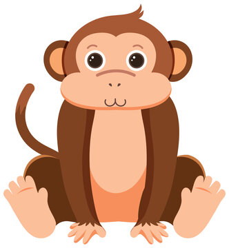 Cute monkey in flat style