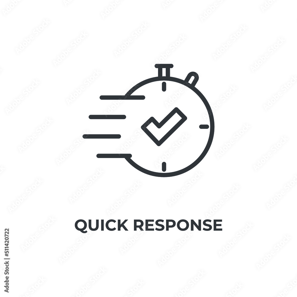 Fototapete quick response line icon. linear style sign for mobile concept and web design. Outline vector icon. Symbol, logo illustration. Vector graphics