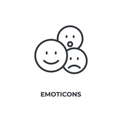 emoticons line icon. linear style sign for mobile concept and web design. Outline vector icon. Symbol, logo illustration. Vector graphics