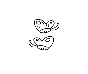 two butterfly isolated vector illustration