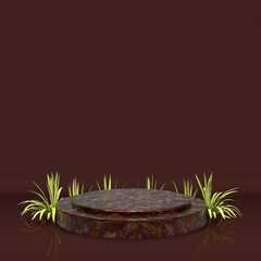 elegant 3d render podium for elegant design
