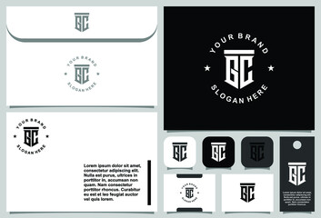 Creative letter monogram logo design with stationery template