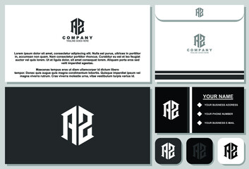 Creative letter monogram logo design with stationery template