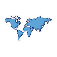 blue world map silhouette