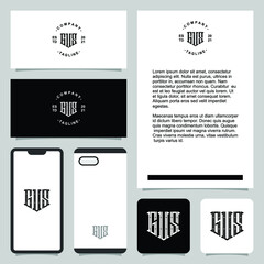 Creative letter monogram logo design with stationery template