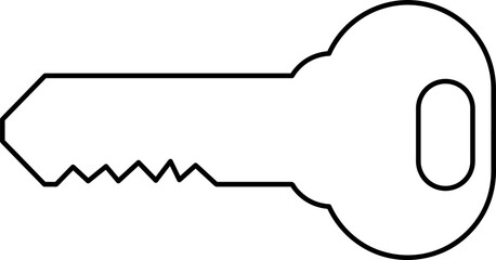 black key isolated on white background. vector illustration line art.eps