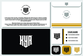 Creative letter monogram logo design with stationery template