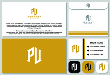 Creative letter monogram logo design with stationery template