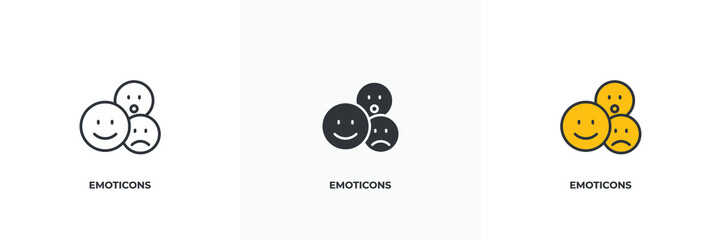 Fototapeta na wymiar emoticons icon. Line, solid and filled outline colorful version, outline and filled vector sign. Idea Symbol, logo illustration. Vector graphics