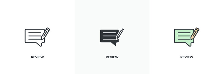 review icon. Line, solid and filled outline colorful version, outline and filled vector sign. Idea Symbol, logo illustration. Vector graphics