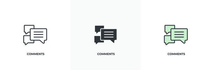 comments icon. Line, solid and filled outline colorful version, outline and filled vector sign. Idea Symbol, logo illustration. Vector graphics