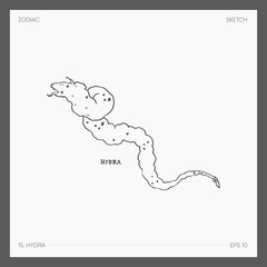 Illustration of astrological zodiac Hydra