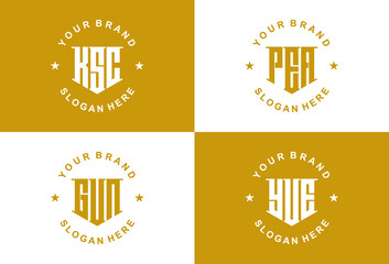 Creative letter monogram logo design with stationery template