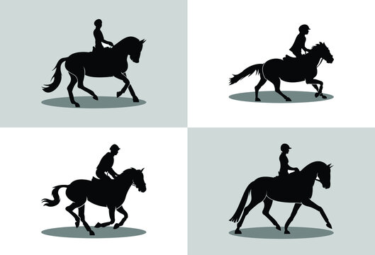 logo mark silhouette horse equestrian  template