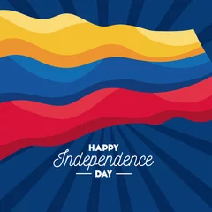 Foto op Canvas colombia independence day lettering card © Gstudio