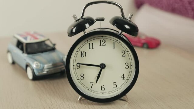 Toy Mini Cooper and Alarm Clock