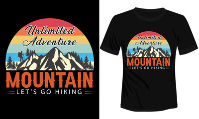 Mountain T-shirt Design Vector Illustration
