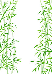 Naklejka premium 竹・笹の水彩風ベクター背景