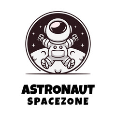 Illustration vector graphic of Astronaut Spacezone, good for logo design