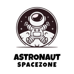 Obraz premium Illustration vector graphic of Astronaut Spacezone, good for logo design