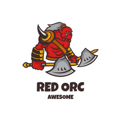 Illustration vector graphic of Red Orc , good for logo design