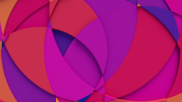 Multicolored Tech Background with a Geometric 3D Structure. Vibrant, Minimal design with Simple Futuristic Forms. 3D Render.