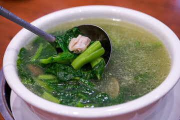 A bowl of delicious cheetah mustard soup