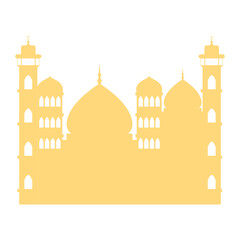 yellow mosque temple silhouette