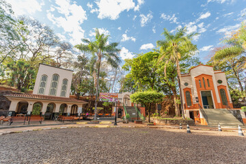 Ribeirão Preto São Paulo Brazil - June 15, 2022: set of chapels and churches, seven chapels, path...