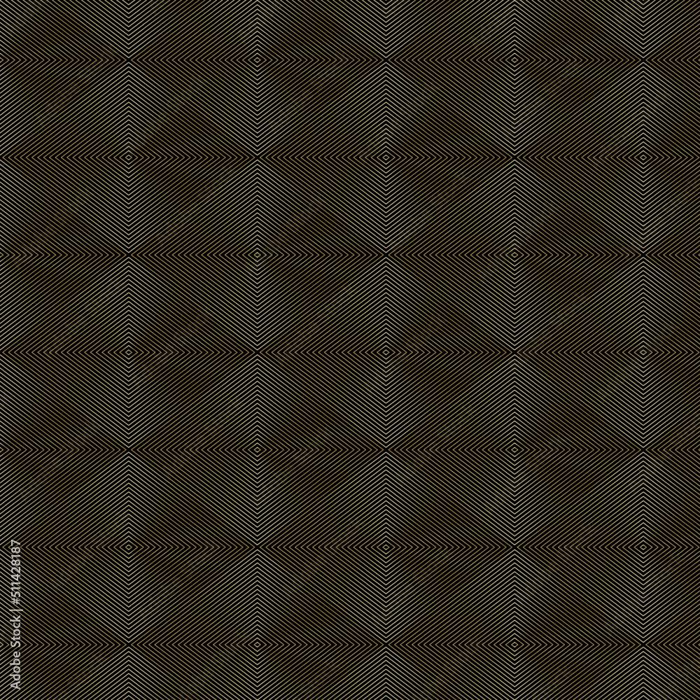 Fototapete pattern seamless chevron and square abstract background black and gold luxury color geometric vector