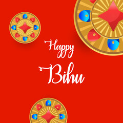 Happy Bihu Assam New Year Greeting Card, Banner Design